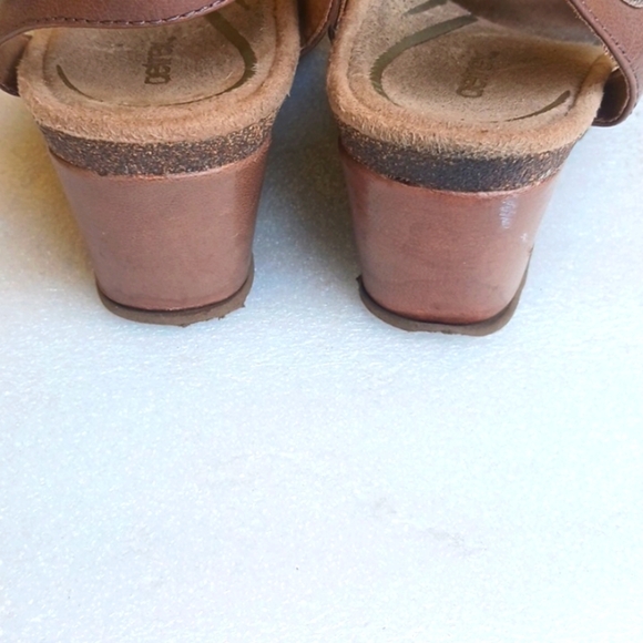 AETREX Brown Strappy Wedge Heel Sandals - Picture 5 of 7